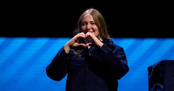 Claire Woeppel, an ALEC sophomore from Chambers, attended the 2025 national convention, where she was chosen as a national FFA officer.