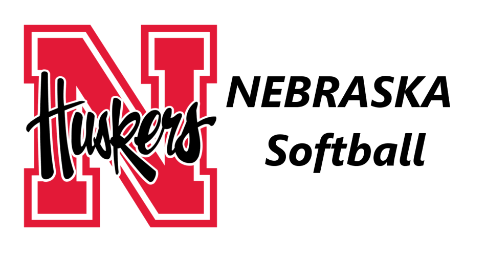 Husker Mascot logo on the left and the words Nebraska Softball on the right.