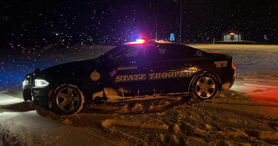 Nebraska State Patrol Cruiser in Snow