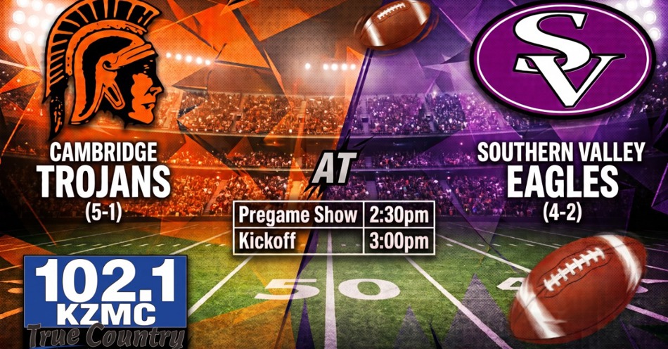 2026-10-09T14:30|Southern Valley Vs Cambridge|HS Football|KZMC