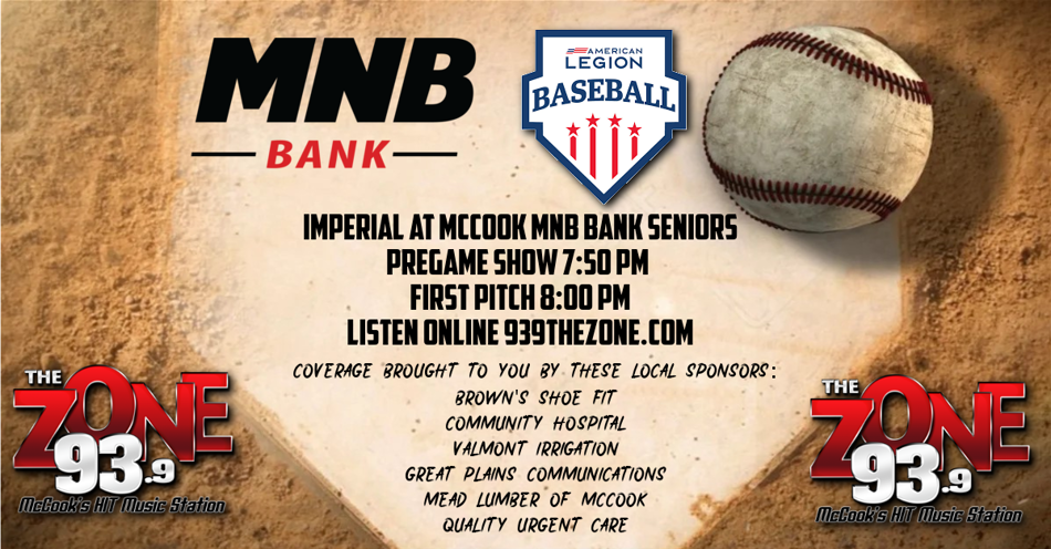 2025-07-01T19:50|McCook Legion - Seniors Vs Imperial Legion  - Horns|Legion Baseball|KSWN