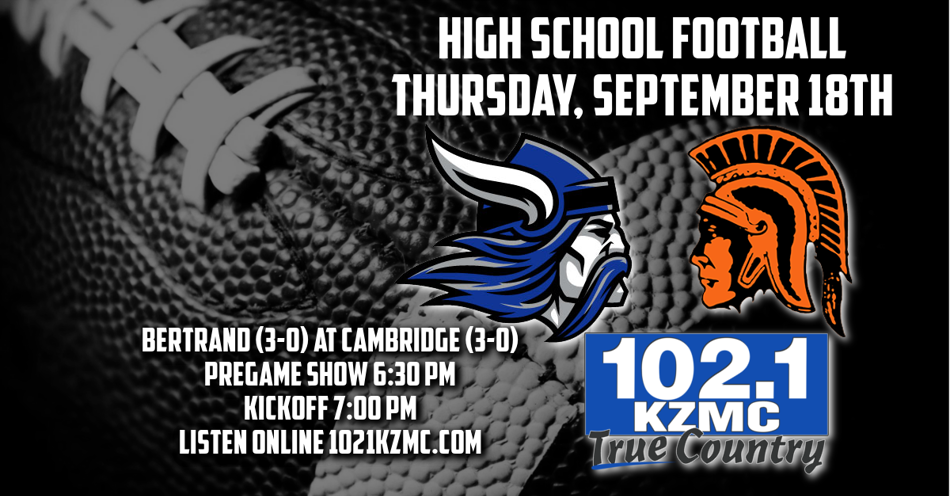 2025-09-18T18:30|Cambridge Vs Bertrand|HS Football|KZMC